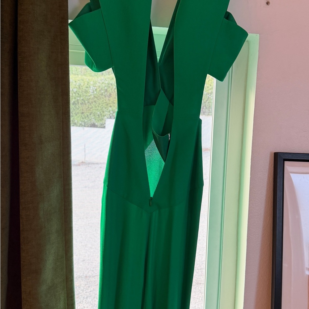 Victoria Beckham Vibrant Green Backless Dress